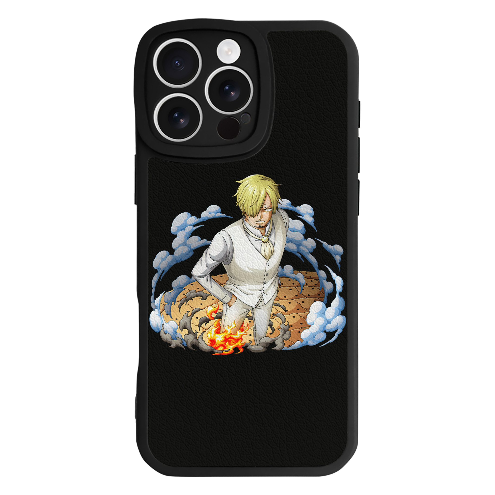 （画像用） ワンピース サンジ ONE PIECE Sanji 【iPhone 16シリーズ対応】シリコンスマホケース（レザー調） 材質：シリコン